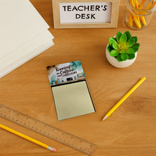 Load image into Gallery viewer, Running on Caffeine and Curriculum Funny Sticky Note Holder for Teacher's Gift