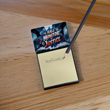 Load image into Gallery viewer, The Hall Monitor of Justice Funny Sticky Note Holder for Teacher's Gift