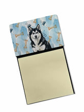 Load image into Gallery viewer, Black and White Alaskan Malamute Coworker Watercolor Sticky Note Holder