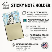 Load image into Gallery viewer, Gray and White Alaskan Malamute Coworker Watercolor Sticky Note Holder