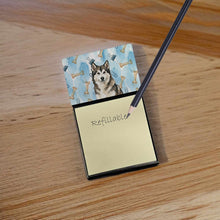 Load image into Gallery viewer, Sable and White Alaskan Malamute Coworker Watercolor Sticky Note Holder