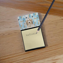 Load image into Gallery viewer, White and Tan Bearded Collie Coworker Watercolor Sticky Note Holder