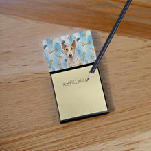 Load image into Gallery viewer, Fawn and White Bull Terrier Coworker Watercolor Sticky Note Holder