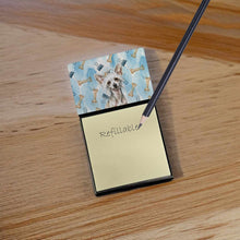 Load image into Gallery viewer, Hairless Mottled Pattern Chinese Crested Coworker Watercolor Sticky Note Holder