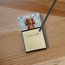 Load image into Gallery viewer, Longhaired Red Dachshund Coworker Watercolor Sticky Note Holder