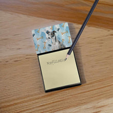Load image into Gallery viewer, Black and White Greyhound Coworker Watercolor Sticky Note Holder