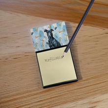 Load image into Gallery viewer, Black Greyhound Coworker Watercolor Sticky Note Holder