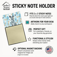 Load image into Gallery viewer, Blue Brindle Greyhound Coworker Watercolor Sticky Note Holder