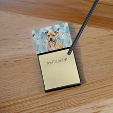 Load image into Gallery viewer, Fawn Staffordshire Bull Terrier Coworker Watercolor Sticky Note Holder
