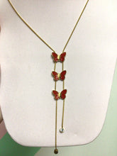 Load image into Gallery viewer, Titanium Butterfly Bolo Trio Necklace