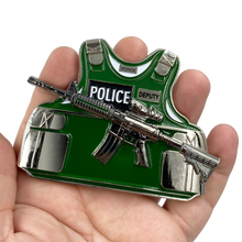 Load image into Gallery viewer, EL5-006 SHERIFF DEPUTY M4 Body Armor 3D self standing Police Challenge Coin Sheriff's Department Thin Green Line