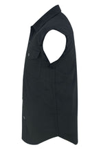 Load image into Gallery viewer, Men&#39;s Black Lightweight Sleeveless Denim Shirt