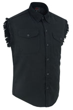 Load image into Gallery viewer, Men&#39;s Black Lightweight Sleeveless Denim Shirt