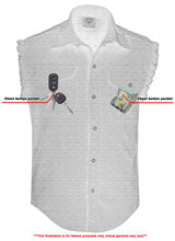 Load image into Gallery viewer, Men&#39;s Blue Lightweight Sleeveless Denim Shirt