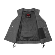 Load image into Gallery viewer, Women's Rough Rub-Off Raw Finish Broken Gray Denim Vest