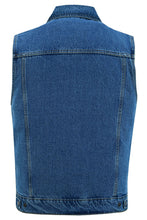Load image into Gallery viewer, Men's Snap Front Blue Denim Motorcycle Vest