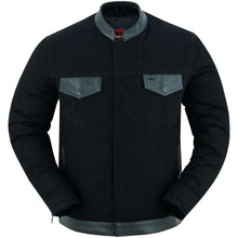 Load image into Gallery viewer, Men's Full Cut Denim Jacket – Leather Trim &amp; Hidden Pockets