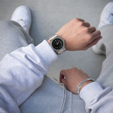 Load image into Gallery viewer, DS104SS - DAY TRIP STEEL SILVER AND BLACK WATCH