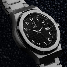 Load image into Gallery viewer, DS104SS - DAY TRIP STEEL SILVER AND BLACK WATCH
