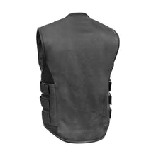 Load image into Gallery viewer, Men's Black Leather SWAT Style Motorcycle Vest