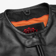 Load image into Gallery viewer, Men's Black Leather SWAT Style Motorcycle Vest