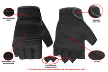 Load image into Gallery viewer, Synthetic Leather/ Mesh Fingerless Glove
