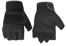 Load image into Gallery viewer, Synthetic Leather/ Mesh Fingerless Glove