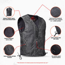 Load image into Gallery viewer, Men's Gray Single Back Panel Smart Access Pockets Vest