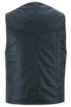 Load image into Gallery viewer, Men&#39;s Traditional Light Weight Black Leather Motorcycle Vest