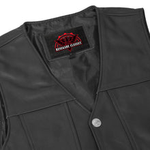 Load image into Gallery viewer, Buffalo Nickel Black Leather Vest for Men - Customizable Back &amp; Satin Liner