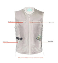 Load image into Gallery viewer, Men's Zipper Front Black Leather Motorcycle Vest