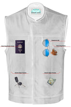 Load image into Gallery viewer, Men's Collarless Perforated Leather Vest - Black