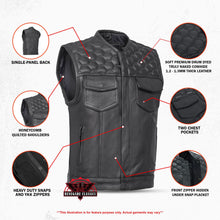 Load image into Gallery viewer, Black Horse Men's Leather Motorcycle Vest
