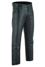 Load image into Gallery viewer, Men's Black Classic 5 Pocket Casual Motorcycle Leather Pants