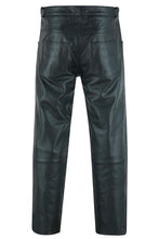 Load image into Gallery viewer, Men's Black Classic 5 Pocket Casual Motorcycle Leather Pants