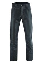 Load image into Gallery viewer, Women's Classic 5 Pocket Black Casual Motorcycle Leather Pants