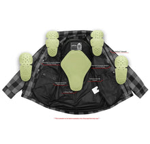Load image into Gallery viewer, Lumberjack Men's  Armored Motorcycle Flannel Shirt - Blue