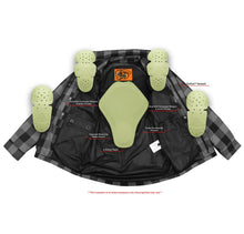 Load image into Gallery viewer, Alpha Check  Men's  Armored Motorcycle Flannel Shirt - Orange