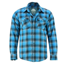 Load image into Gallery viewer, Flannel Shirt - Blue and Black Shaded