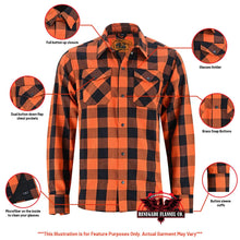 Load image into Gallery viewer, Flannel Shirt - Orange and Black