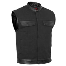 Load image into Gallery viewer, Canvas Material Single Back Panel Concealment Vest W/Leather Tr