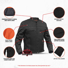 Load image into Gallery viewer, All-Season Men's Textile  Motorcycle Jacket with Reflective Stripes