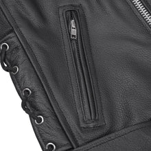 Load image into Gallery viewer, Classic Star Black Men's Leather Motorcycle Jacket – Adjustable Fit