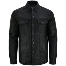 Load image into Gallery viewer, Men&#39;s Premium Lightweight Black Leather Shirt