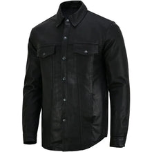 Load image into Gallery viewer, Men&#39;s Premium Lightweight Black Leather Shirt