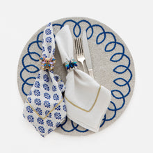 Load image into Gallery viewer, Jeweled butterfly napkin rings, blue, set of two