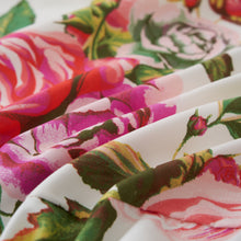 Load image into Gallery viewer, DaDa Bedding Romantic Roses Floral Bed Skirt - Matching Pink &amp; White Ruffled Dust Ruffle for Quilted Coverlet Set - Lightweight &amp; Breathable Polyester Bedskirt