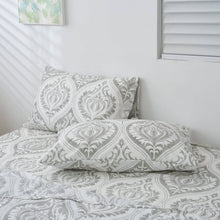 Load image into Gallery viewer, Tache Dreamy Moon Sky Ogee Damask Heather Gray White Bed Sheet Set (TB300)