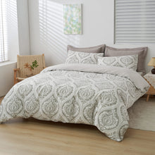 Load image into Gallery viewer, Tache Dreamy Moon Sky Ogee Damask Heather Gray White Duvet Cover (TB300)