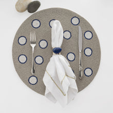 Load image into Gallery viewer, Gold trim linen dinner napkins, white, set of two